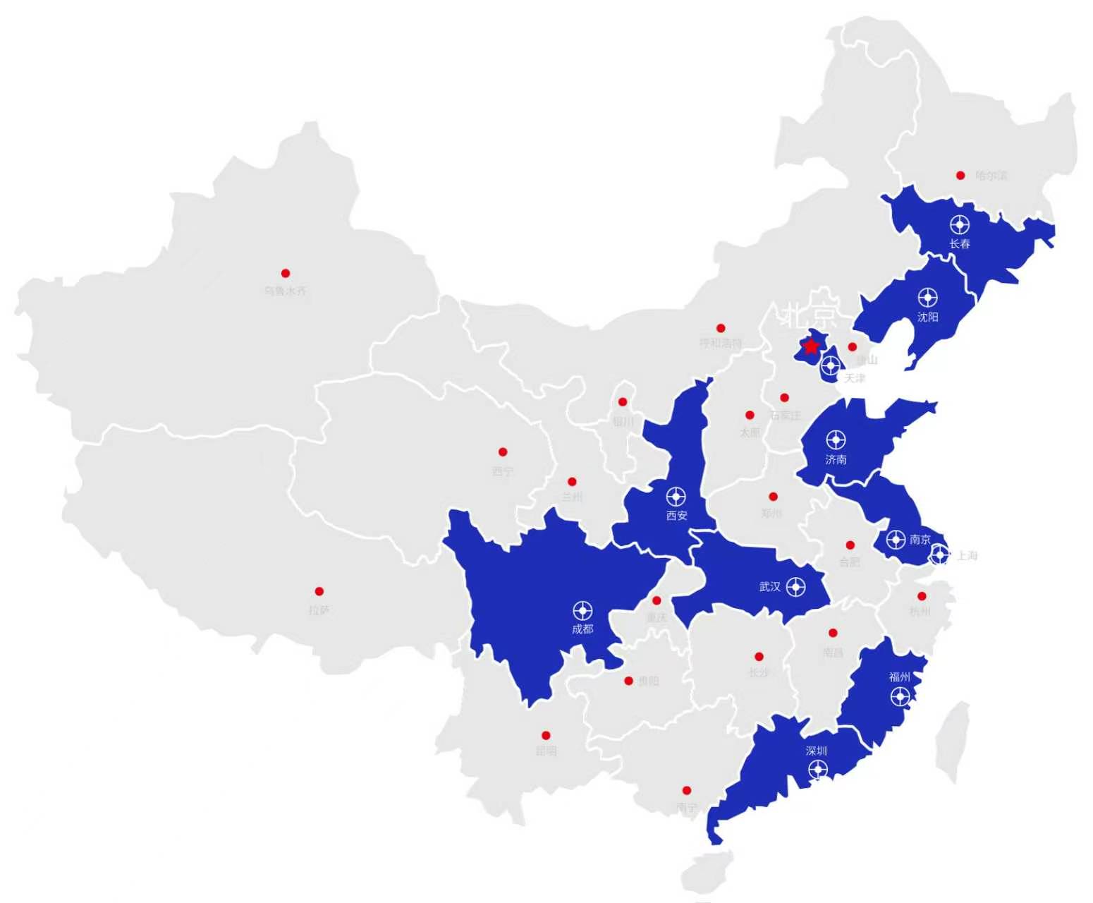 六大业务全国项目协同服务网络｜服务网络示意